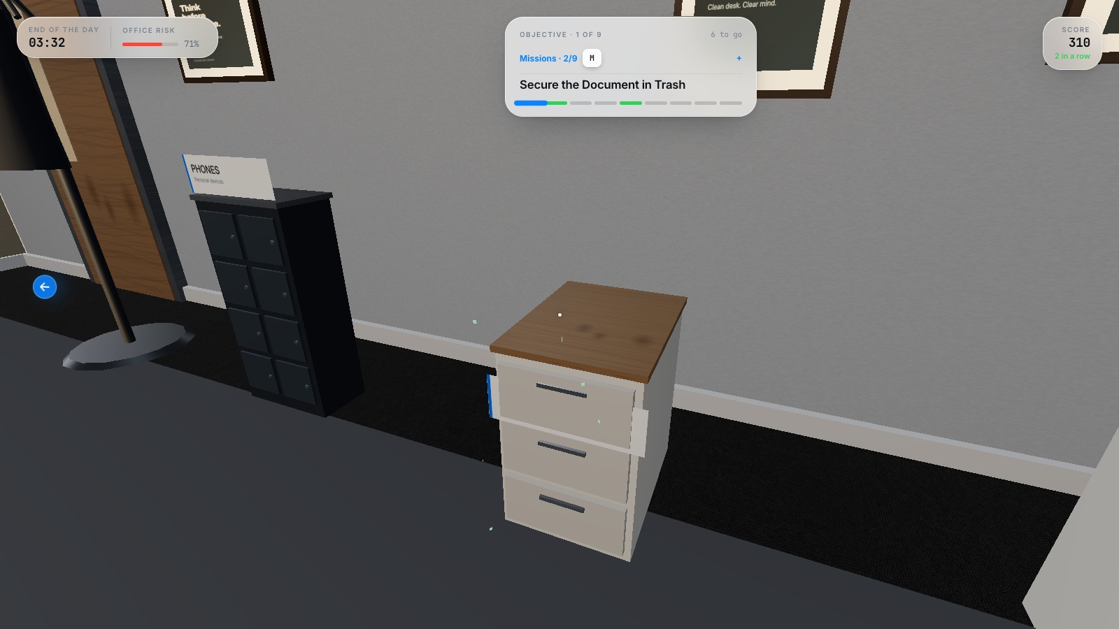 Schermata di Clean Desk Challenge — 5
