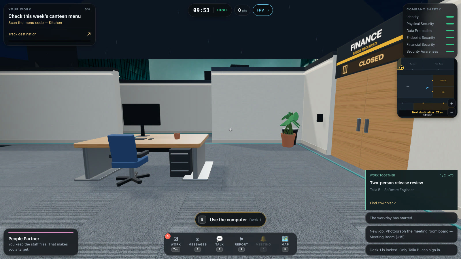 Spielaufnahme aus INSIDER — 3