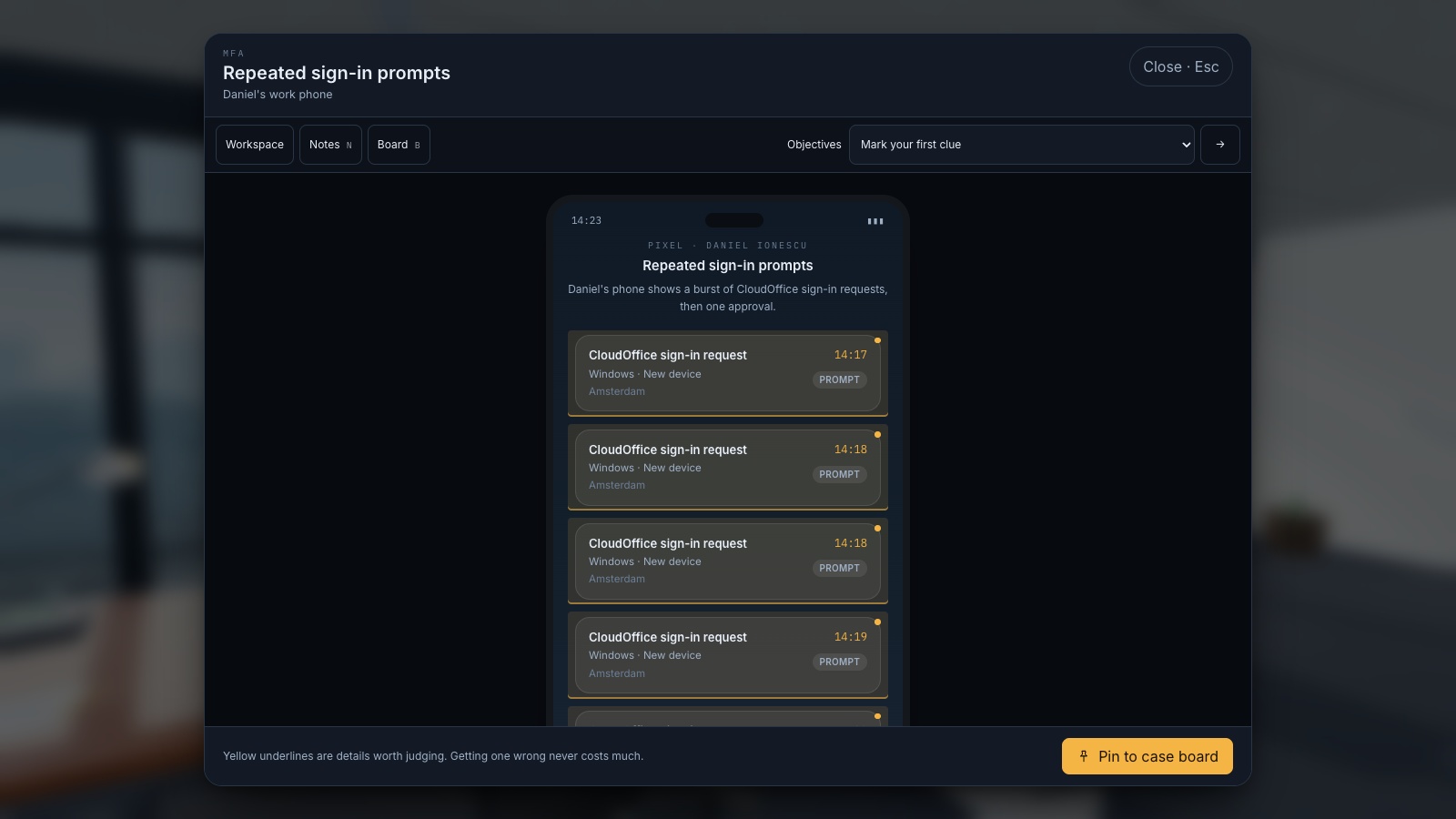 Capture de Phishing Detective 3D — 3